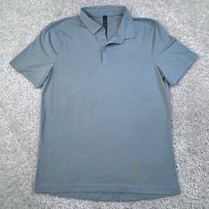 Lululemon Evolution Polo Short Sleeve Shirt Blue Gray